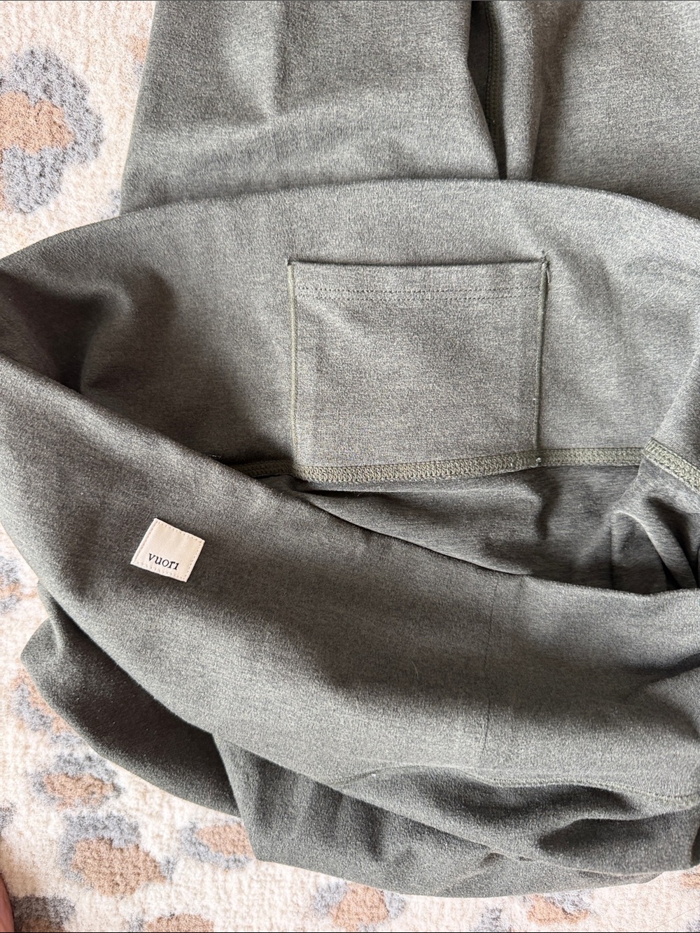 Vuori Olive Green High-Waist Track Pants - Picture 2 of 4